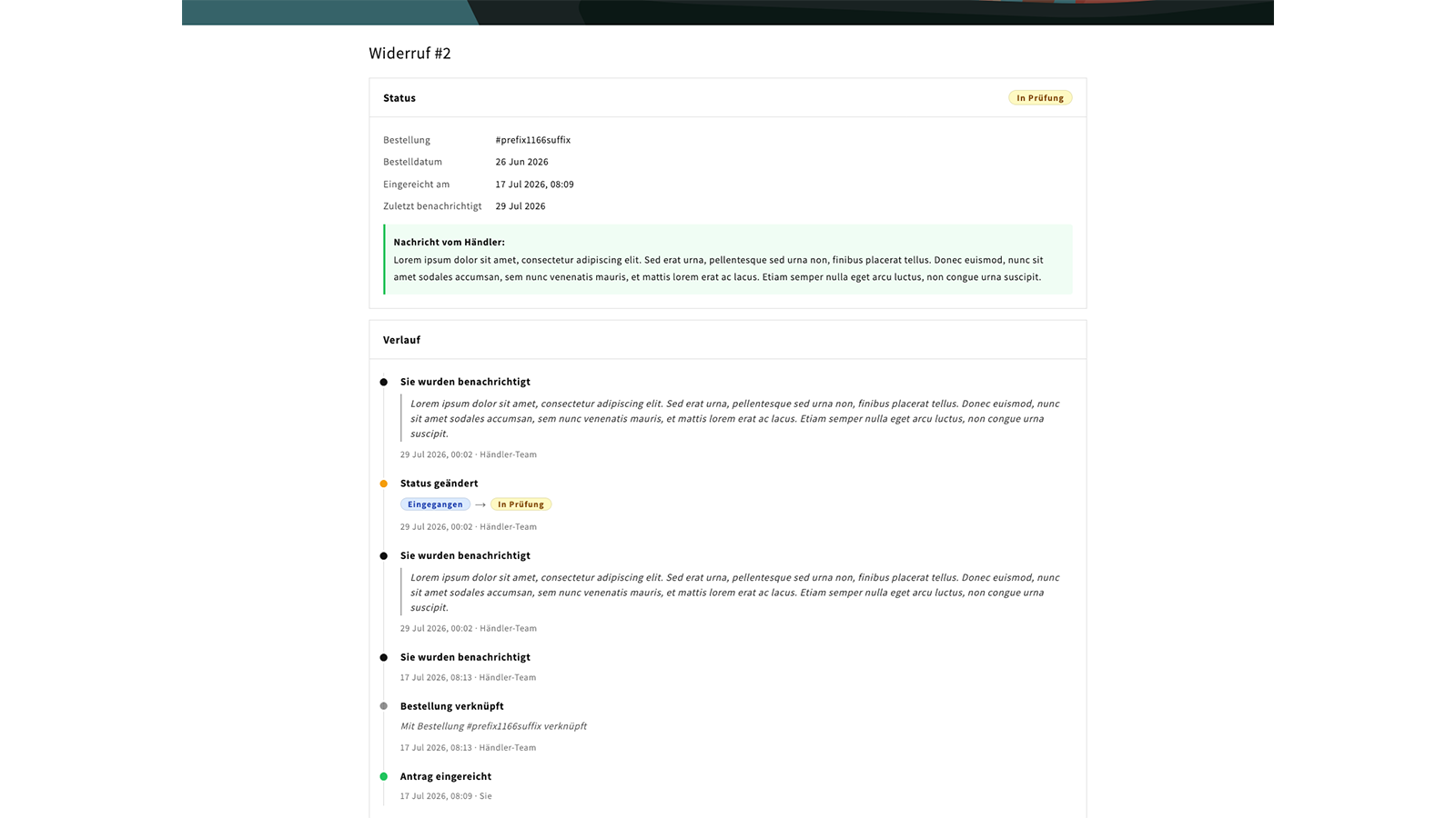Widerrufsstatus und Verlauf transparent online verfolgen